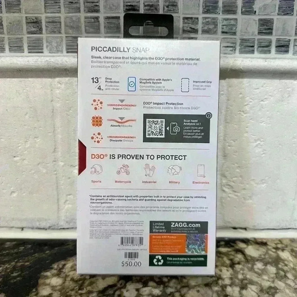 ZAGG GEAR4 PHONE 13 PRO CASE, MagSafe, 6.1 Inch, Black & Clear - Picture 8 of 12